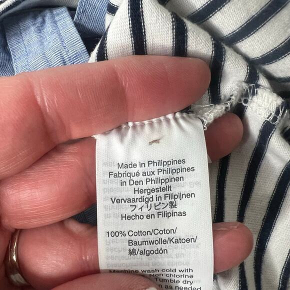 J. Crew Womens L Breton Stripe Shirt Cuffed Boatneck Nautical Preppy 100% Cotton - Picture 8 of 8